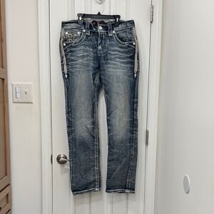 Rock Revival Darryl Straight Men's Blue Jeans 33w